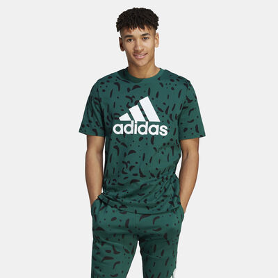 adidas Men's Essentials Big Logo Printed T-Shirt Green