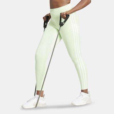 adidas Women's Train Essentials 3-Stripes High-Waisted 7/8 Leggings Green