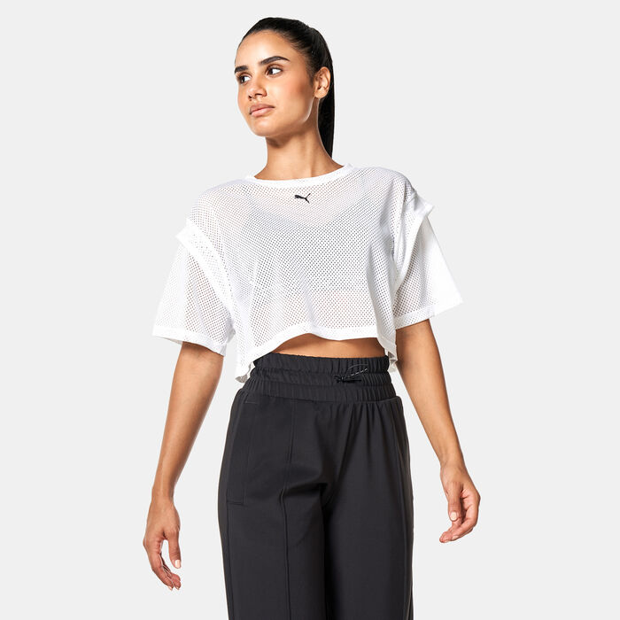 PUMA Women's Fit Move Training Crop Top White image number 0