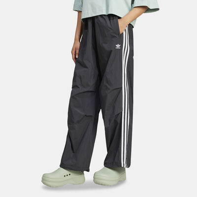 adidas Originals Women's 3-Stripes Woven Parachute Track Pants Black
