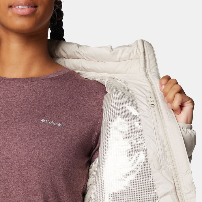Columbia Women’s Powder Lite II Hooded Insulated Hiking Jacket Beige image number 5