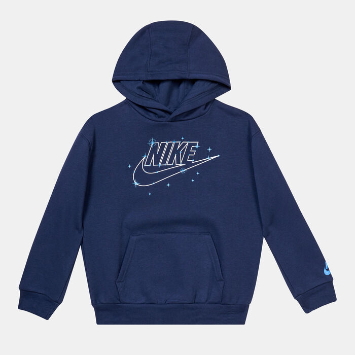 Nike Kids' Sportswear Shine Fleece Hoodie (Younger Kids) Blue Nike Kids' Sportswear Shine Fleece Hoodie (Younger Kids) Blue image number 0