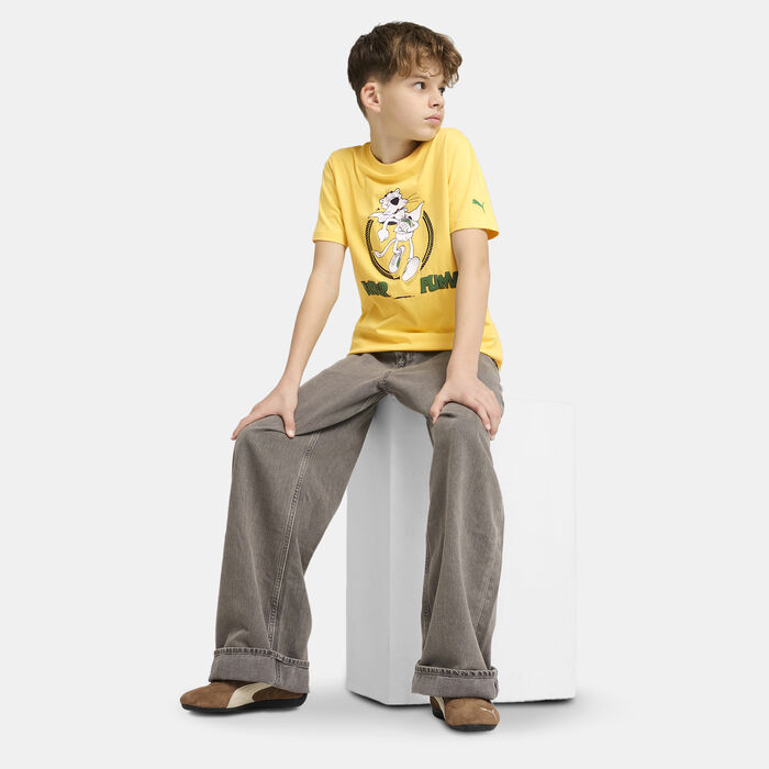 PUMA Kids' Super Graphic T-Shirt yellow PUMA Kids' Super Graphic T-Shirt yellow image number 2