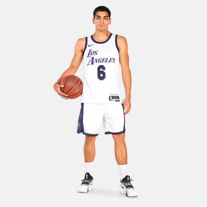 Nike Men's Los Angeles Lakers NBA Dri-FIT Swingman City Edtion Jersey - 2022/24 White image number 2