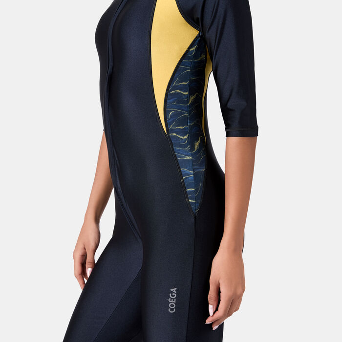 COEGA Women's Slim-Kini 3/4 One-Piece Swimsuit Black COEGA Women's Slim-Kini 3/4 One-Piece Swimsuit Black image number 2