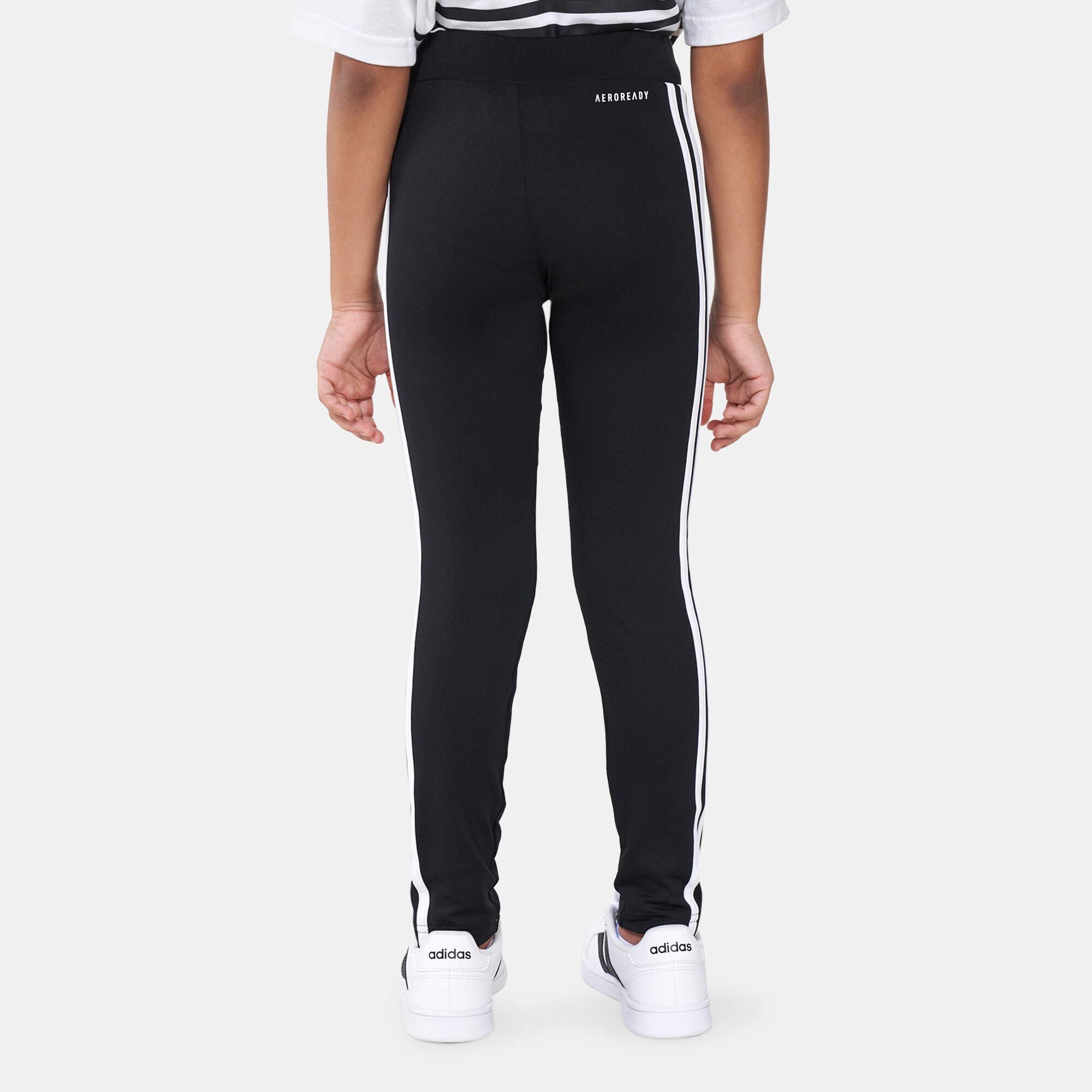Adidas 3 store stripe leggings kids