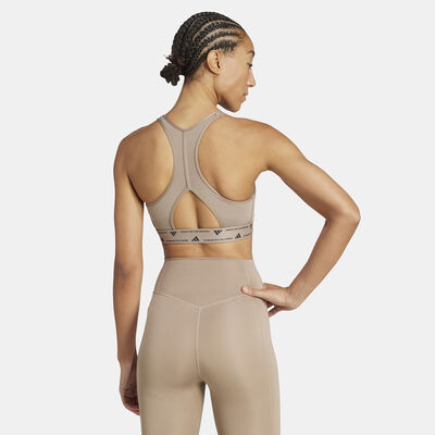 adidas Women's Powerimpact Medium-Support Training Sports Bra Brown