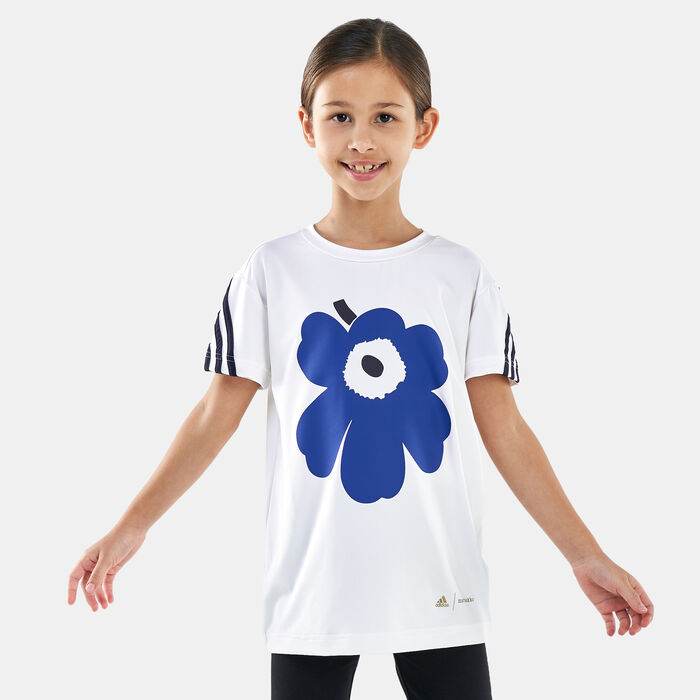 adidas Kids' Marimekko Primegreen AEROREADY Training 3-Stripes T-Shirt White adidas Kids' Marimekko Primegreen AEROREADY Training 3-Stripes T-Shirt White image number 0