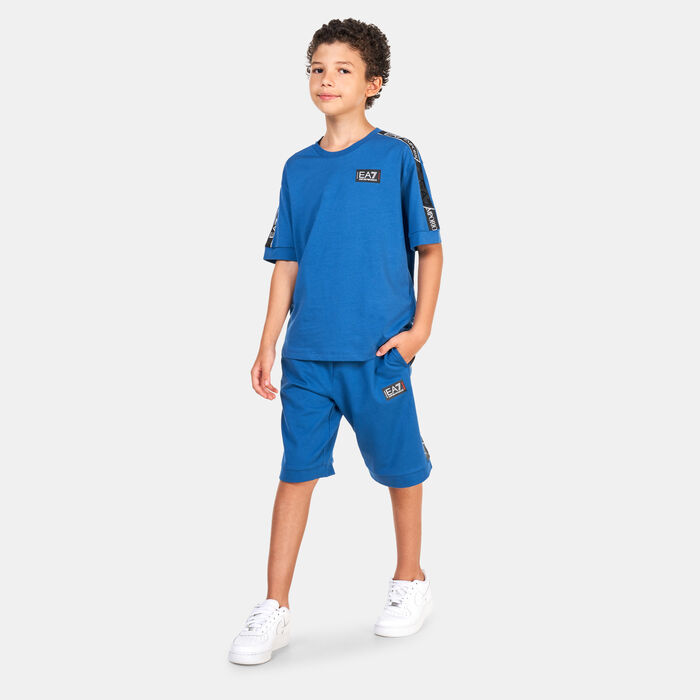 EA7 Emporio Armani Kids' Logo Series Bermuda Shorts Blue image number 2
