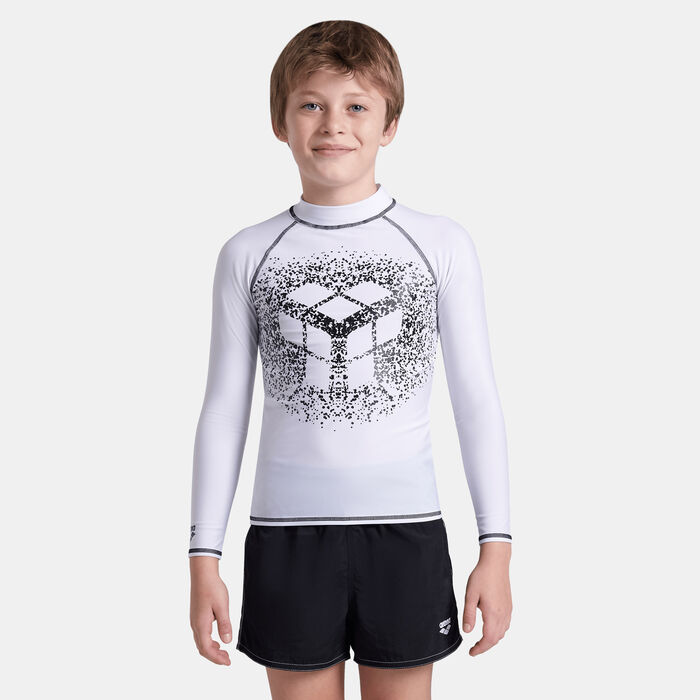 Arena Kids' Graphic Swimming Rashguard White Arena Kids' Graphic Swimming Rashguard White image number 0