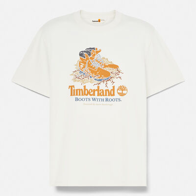 Timberland Men's Boot Graphic T-Shirt White