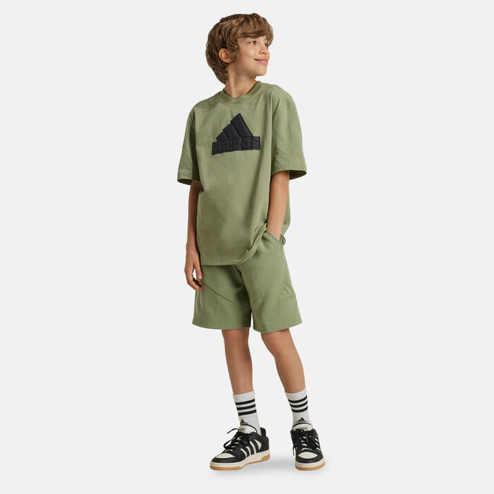 adidas Kids' Future Icons Logo Shorts Green image number 0