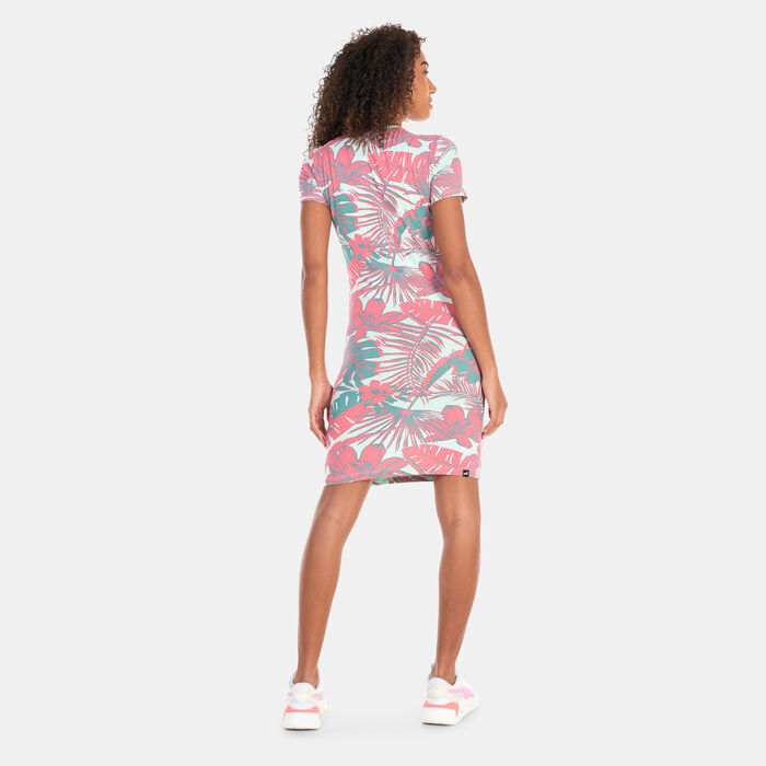 PUMA Women's Essentials+ FLOWER POWER T-Shirt Dress Multi-Color PUMA Women's Essentials+ FLOWER POWER T-Shirt Dress Multi-Color image number 1