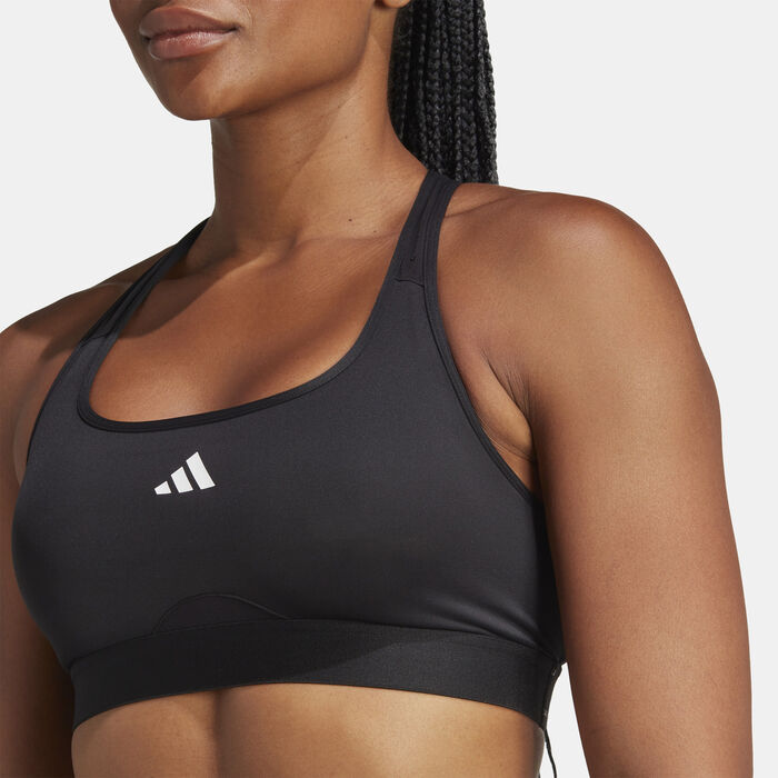 adidas Women's Powerimpact Medium-Support Training Sports Bra Black image number 4
