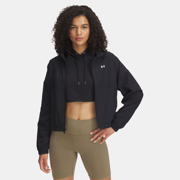Under Armour Women's Rival Woven Jacket Black Under Armour Women's Rival Woven Jacket Black image number 0