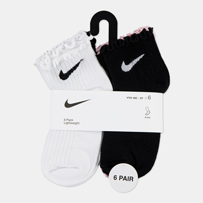 Nike Kids' Lettuce Welt Ankle Socks (3 Pairs) White image number 2