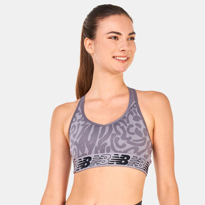 New Balance Women's Printed 3.0 Pace Sports Bra Grey