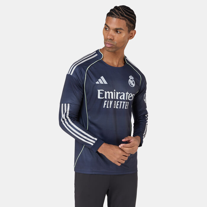 adidas Men's Real Madrid 25/26 Away Replica Football Jersey Blue adidas Men's Real Madrid 25/26 Away Replica Football Jersey Blue image number 0