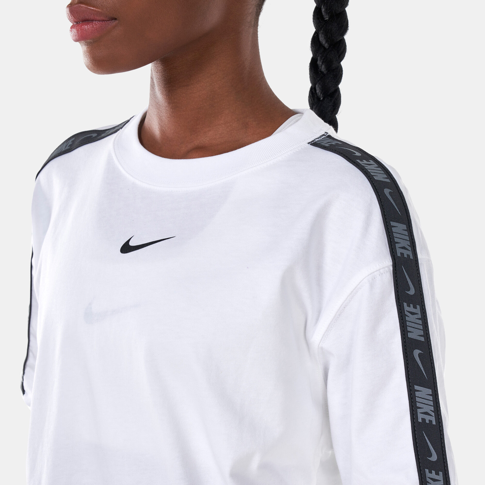 Buy Nike Women s Sportswear Tape Boyfriend T Shirt White in KSA SSS