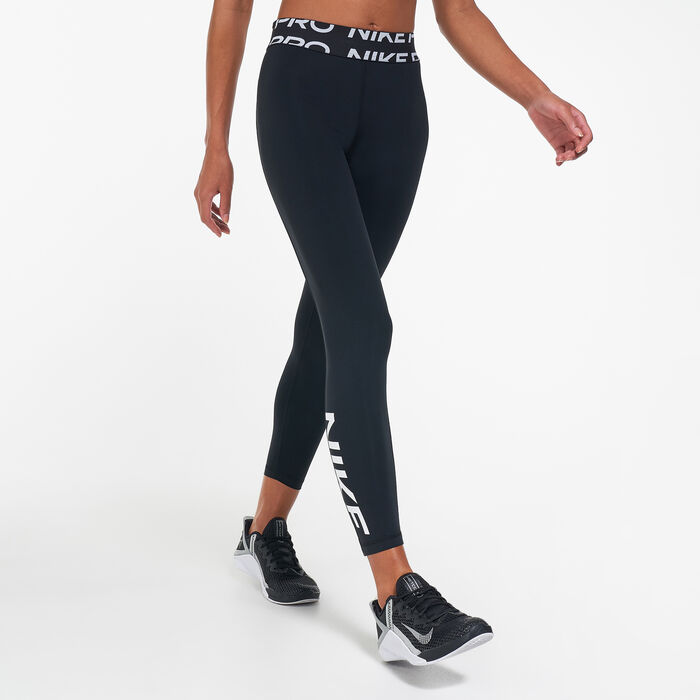 Buy Nike Women's Pro Dri-FIT Mid-Rise Graphic Leggings Black in KSA -SSS