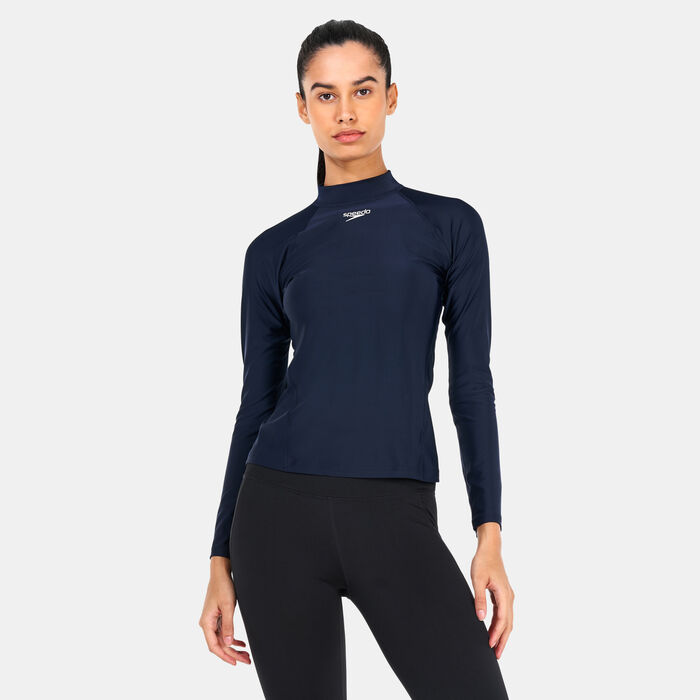 Speedo Women's Long Sleeve Rashguard Blue Speedo Women's Long Sleeve Rashguard Blue image number 0