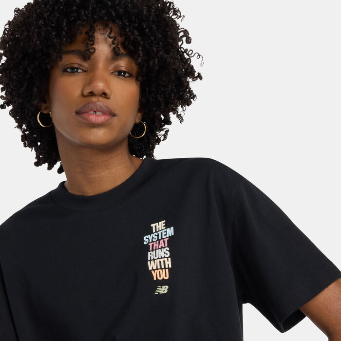 New Balance Women's Athletics System That Runs Graphic T-Shirt Black New Balance Women's Athletics System That Runs Graphic T-Shirt Black image number 2