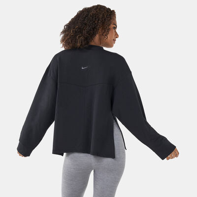 Nike Women's Yoga Dri-FIT Crew Sweatshirt Black Nike Women's Yoga Dri-FIT Crew Sweatshirt Black