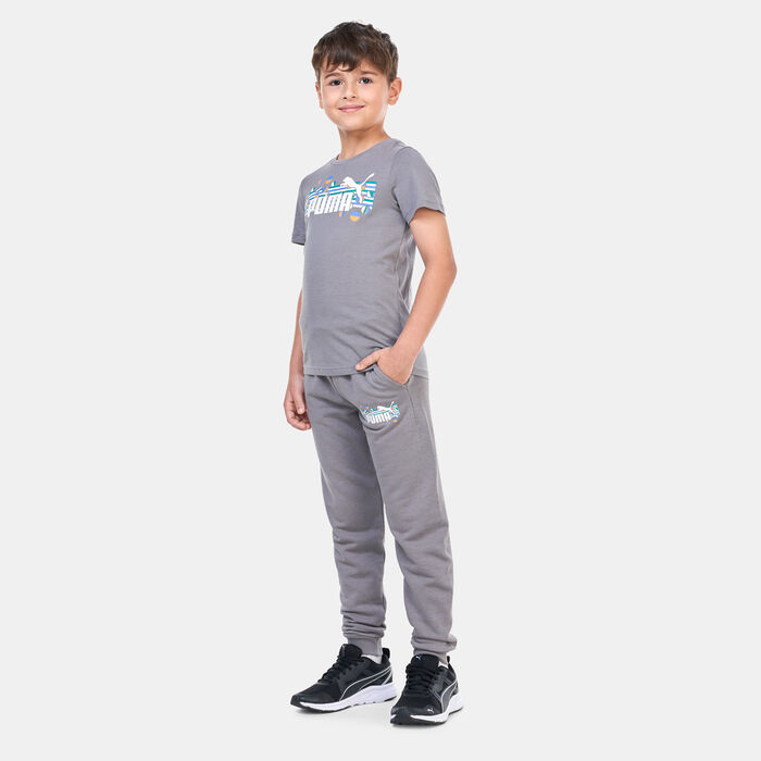 PUMA Kids' ESS+ Summer Camp T-Shirt Grey PUMA Kids' ESS+ Summer Camp T-Shirt Grey image number 2