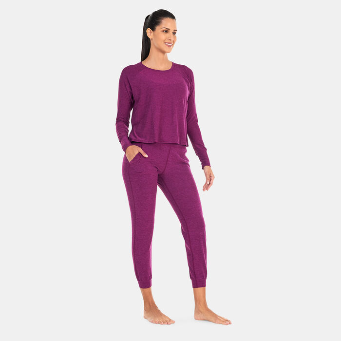 BEYOND YOGA Women's Featherweight Daydreamer Long Sleeve T-Shirt Purple BEYOND YOGA Women's Featherweight Daydreamer Long Sleeve T-Shirt Purple image number 2