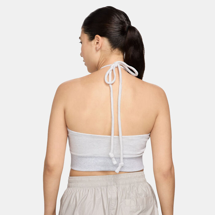 Nike Women's Sportswear Chill Terry Halter Crop Top White Nike Women's Sportswear Chill Terry Halter Crop Top White image number 1