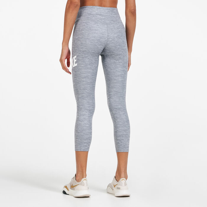 Nike Women's One Cropped Heathered Graphic 7/8 Leggings Grey image number 1