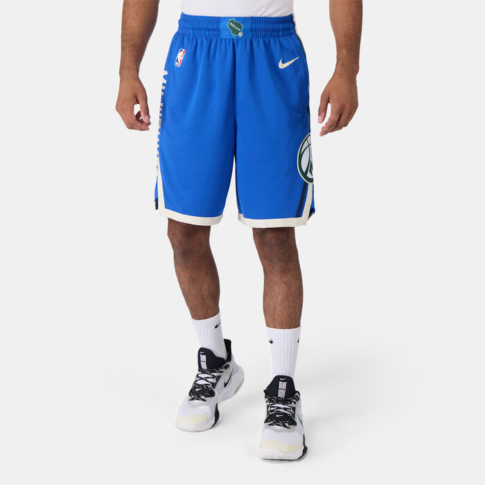 Nike Men's NBA 23/24 Milwaukee Bucks City Edition Swingman Basketball Shorts Blue Nike Men's NBA 23/24 Milwaukee Bucks City Edition Swingman Basketball Shorts Blue image number 0