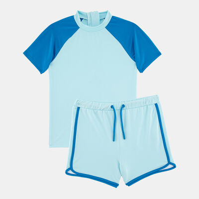 Sun and Sand Sports Kids' Swimming T-Shirt and Shorts Set Green