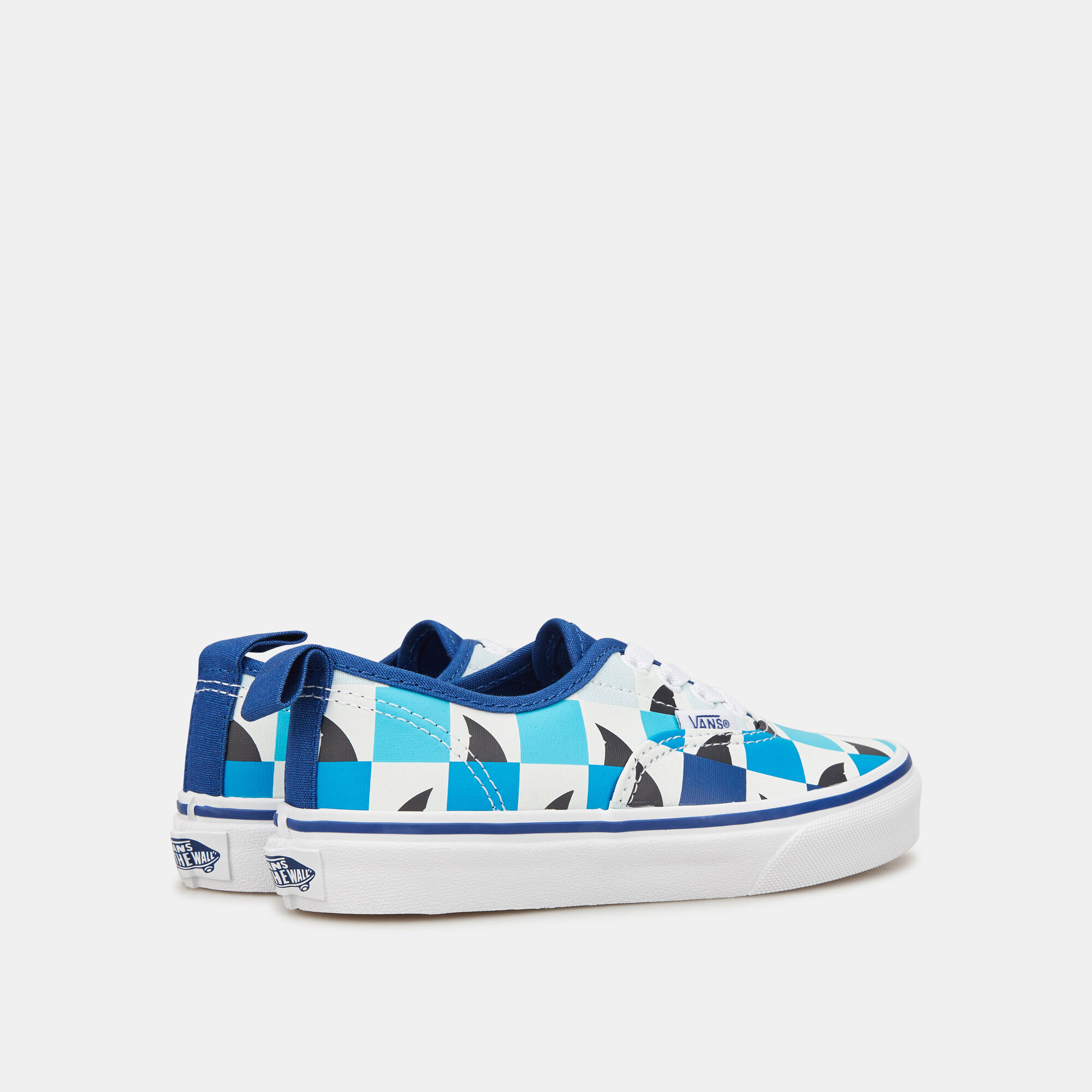 Kids Glow Checkerboard Sharks Authentic Elastic Lace Unisex Shoe