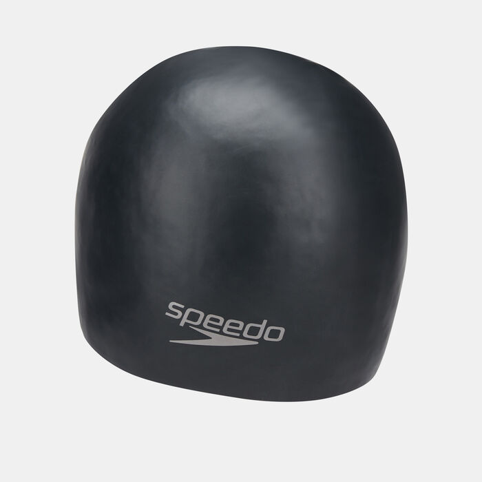 Speedo Plain Moulded Swimming Cap Black image number 1