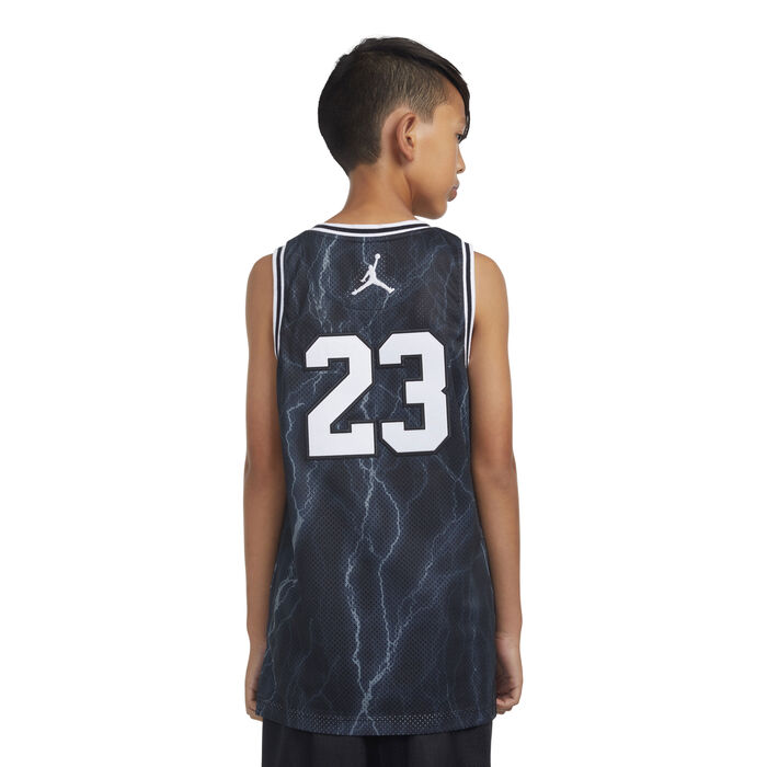 Jordan Kids' 23 Striped Jersey Top Black Jordan Kids' 23 Striped Jersey Top Black image number 1