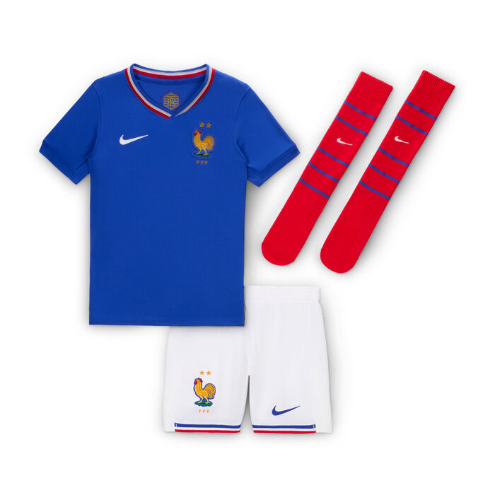 Nike Kids' France 24/25 Goalkeeper Replica Football Kit Blue Nike Kids' France 24/25 Goalkeeper Replica Football Kit Blue image number 0