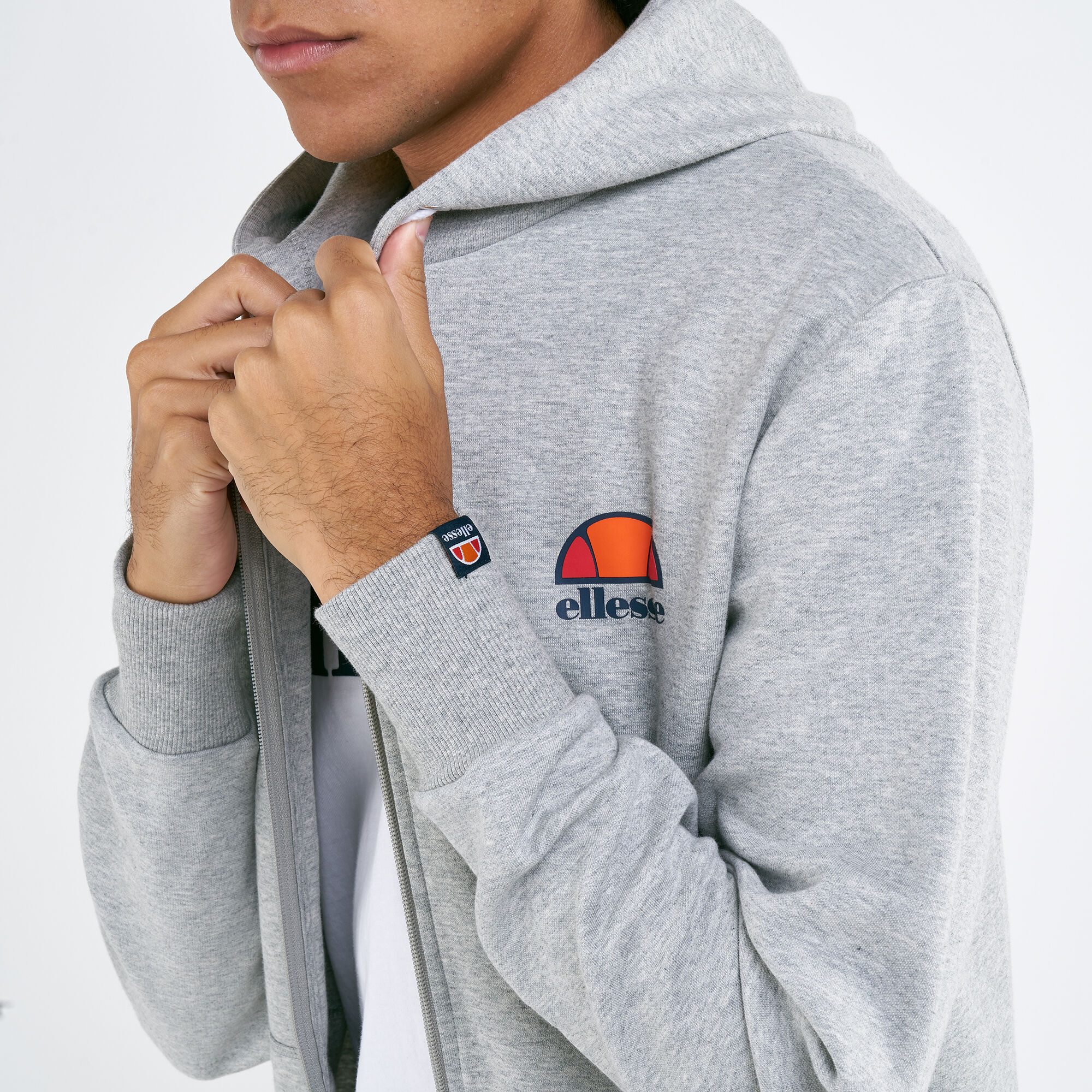 Ellesse tape fleece full cheap zip hoodie