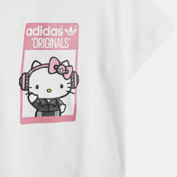 adidas Originals Kids' x Hello Kitty T-Shirt and Shorts Set White adidas Originals Kids' x Hello Kitty T-Shirt and Shorts Set White image number 1