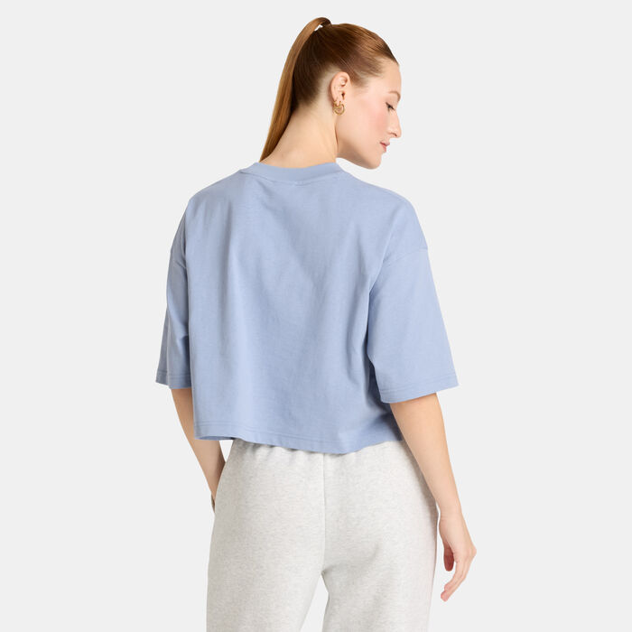 New Balance Women's Logo Jersey T-Shirt Blue New Balance Women's Logo Jersey T-Shirt Blue image number 1