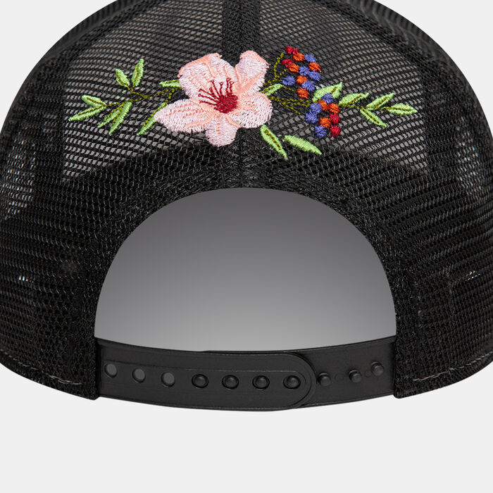 New Era Men's NBA Chicago Bulls Flower 9FORTY Trucker Cap Black New Era Men's NBA Chicago Bulls Flower 9FORTY Trucker Cap Black image number 1