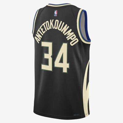 Jordan Men's NBA Milwaukee Bucks Statement Edition Dri-FIT Swingman Jersey Black Jordan Men's NBA Milwaukee Bucks Statement Edition Dri-FIT Swingman Jersey Black