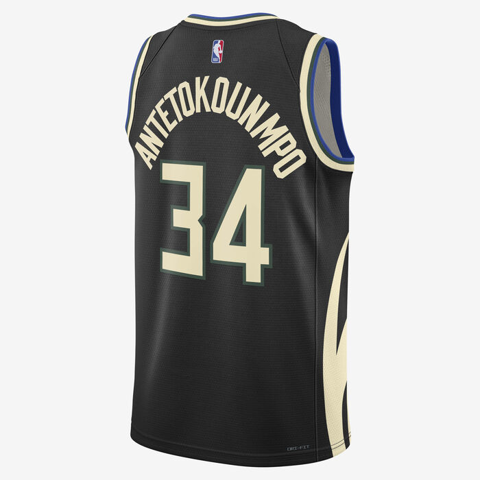 Jordan Men's NBA Milwaukee Bucks Statement Edition Dri-FIT Swingman Jersey Black Jordan Men's NBA Milwaukee Bucks Statement Edition Dri-FIT Swingman Jersey Black image number 1