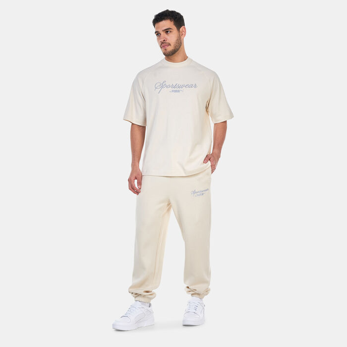PUMA Men's Classics+ Sweatpants Beige PUMA Men's Classics+ Sweatpants Beige image number 4