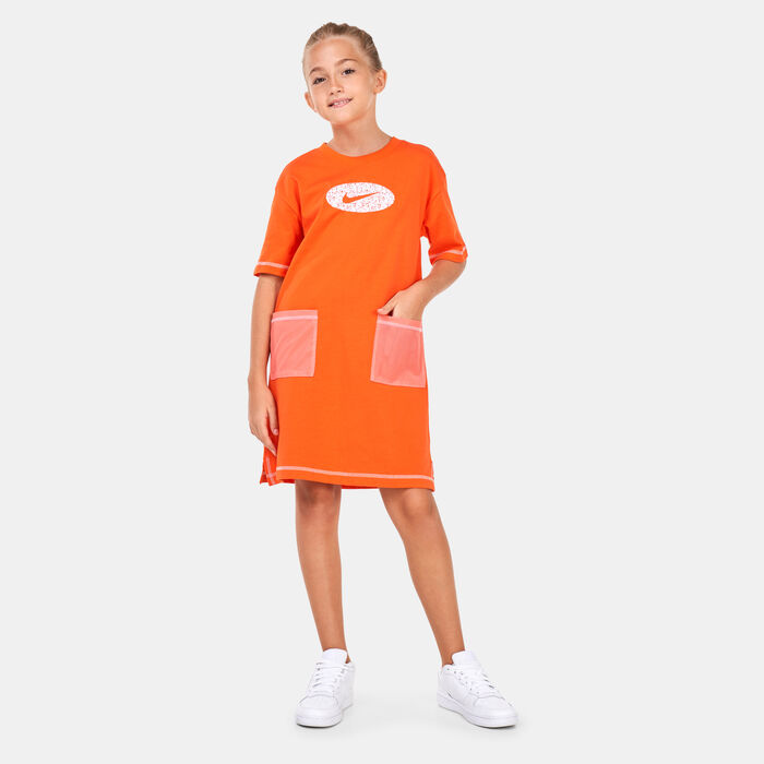 Nike Kids' Sportswear Icon Clash Jersey Dress (Older Kids) Orange Nike Kids' Sportswear Icon Clash Jersey Dress (Older Kids) Orange image number 0