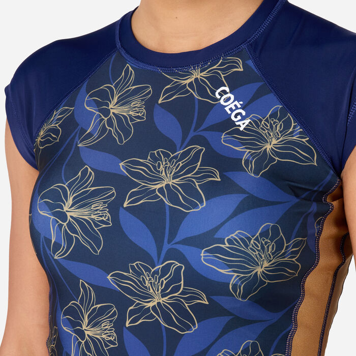 COEGA Women's Printed Swimming Rashguard Blue image number 3