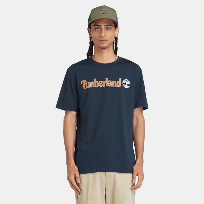 Timberland Men's Linear Logo T-Shirt Blue Timberland Men's Linear Logo T-Shirt Blue image number 0