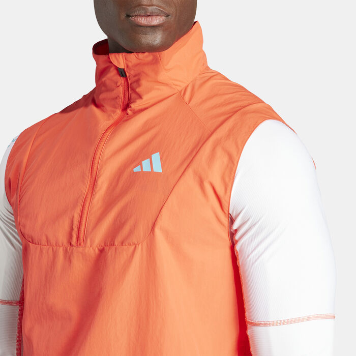 adidas Men's Adizero Half-Zip Running Vest Red image number 3