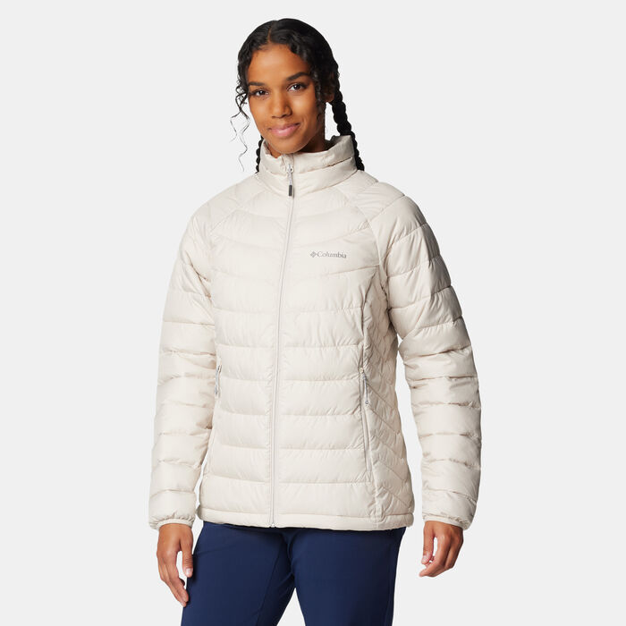 Columbia Women’s Powder Lite II Hooded Insulated Hiking Jacket Beige image number 0