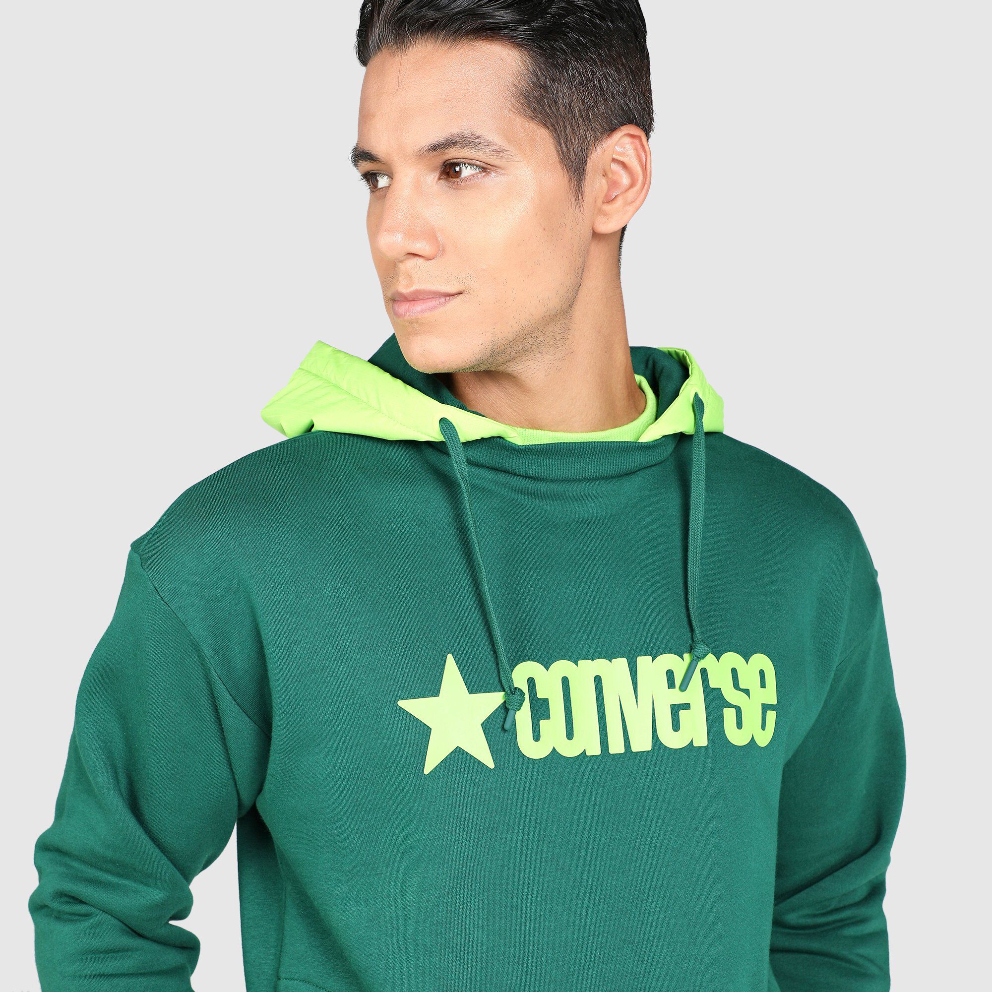Buy Converse Men s Removable Hooded Crew Hoodie Multi Color in KSA